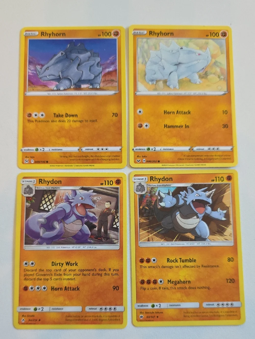 Pokemon Rhyhorn and Rhydon Cards - Picture 1 of 6